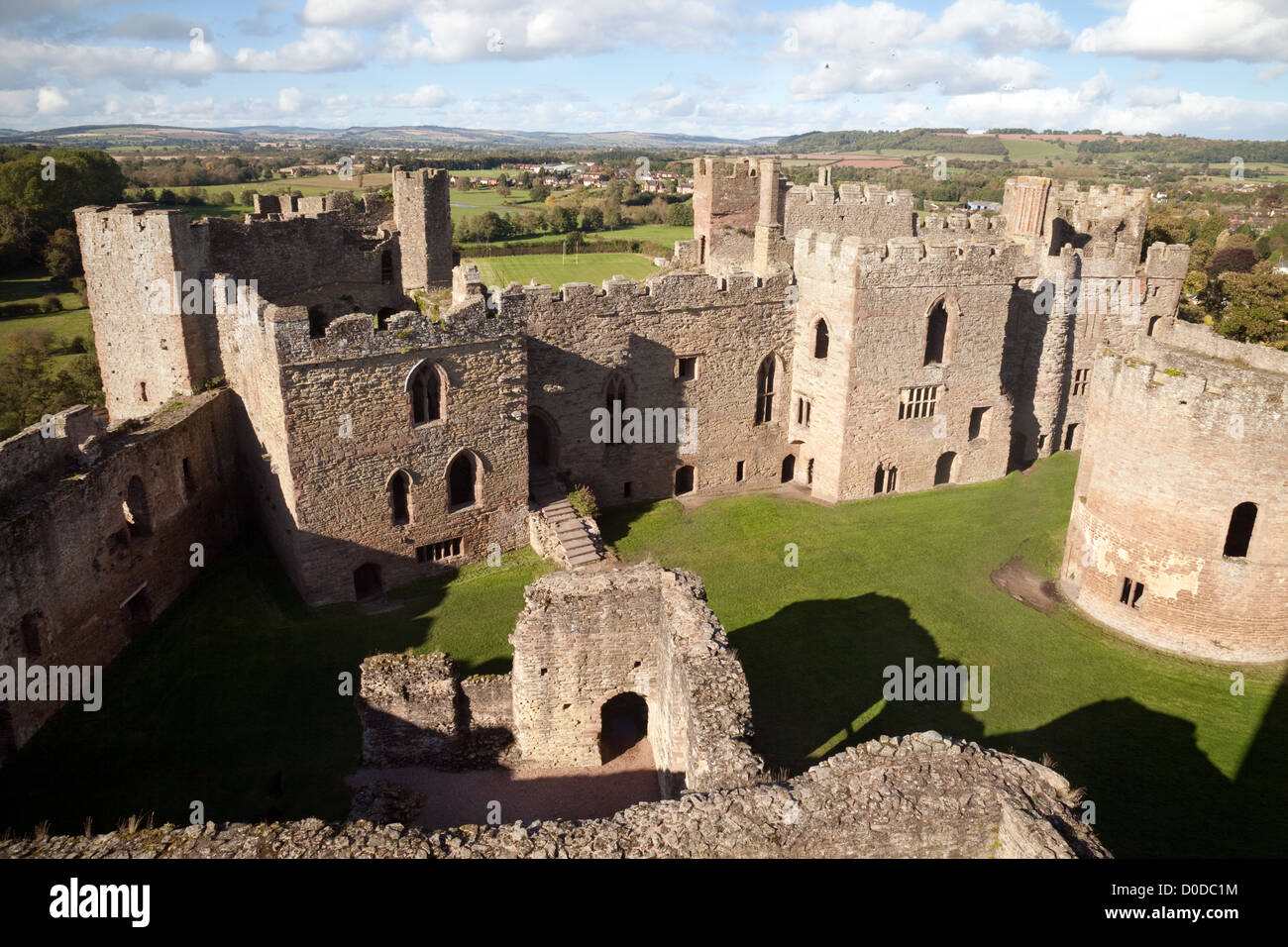 Ludlow Castle - das 11. Jahrhundert mittelalterliche Ludlow Burgruine, Ludlow Shropshire UK Stockfoto