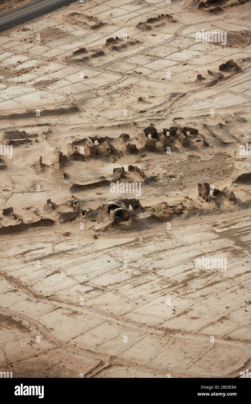 Eine Luftaufnahme des verfallenden irdener Gebäude in der afghanischen Provinz Kandahar. Stockfoto