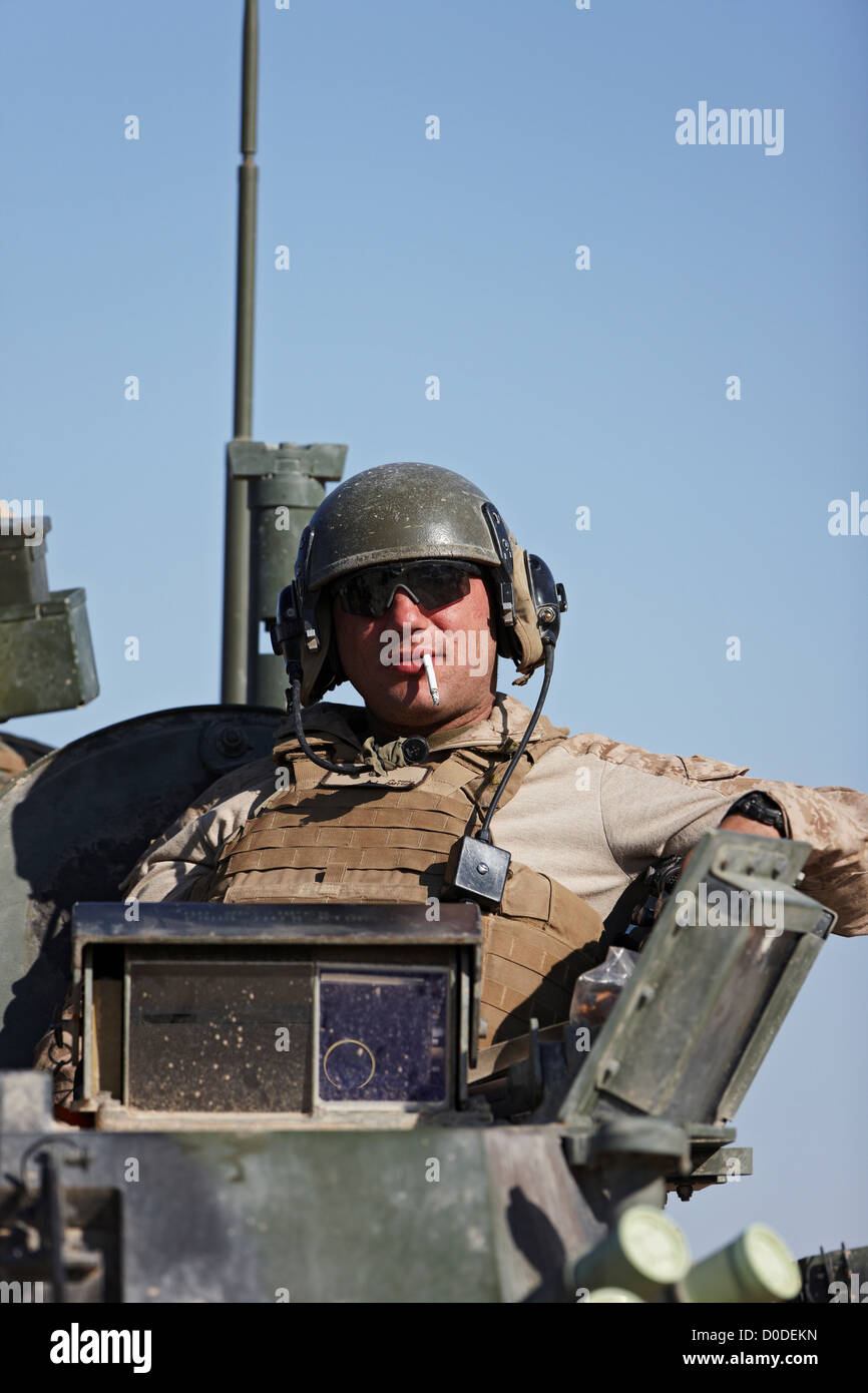 Ein US-Marine auf einer LAV-25, südlichen Helmand Provinz von Afghanistan. Stockfoto