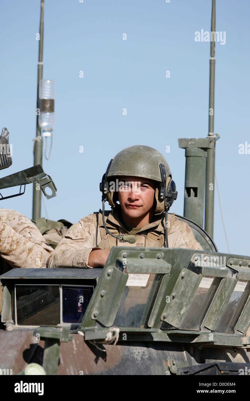 Ein US-Marine auf einer LAV-25, südlichen Provinz Helmand, Afghanistan. Stockfoto