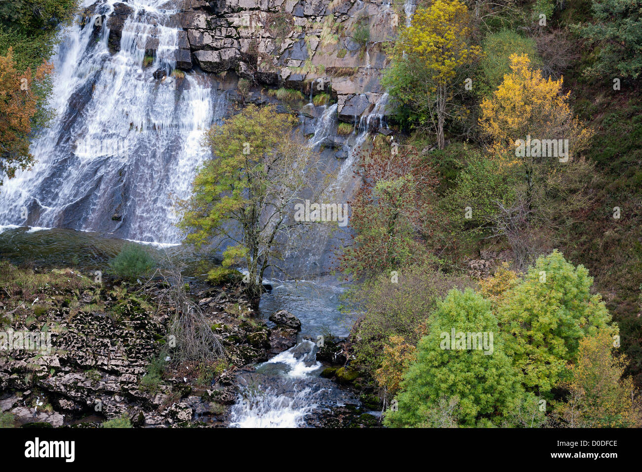 Ason Flusstal in der Parklandschaft 'Collados del Ason'. Kantabrien, Spanien. Stockfoto