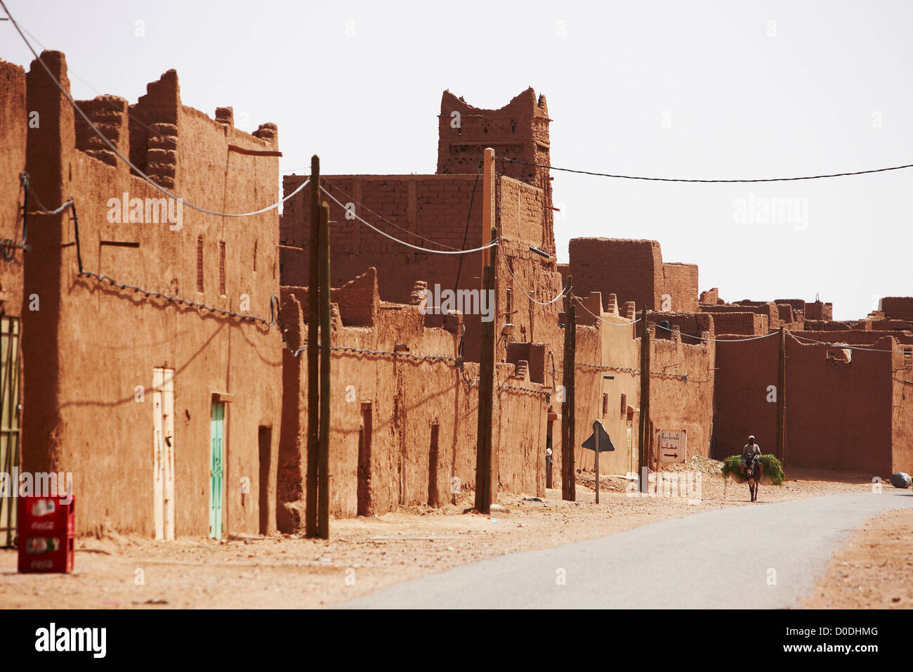 Straßenszene, M' Hamid, Marokko, im Inneren der Sahara Stockfoto