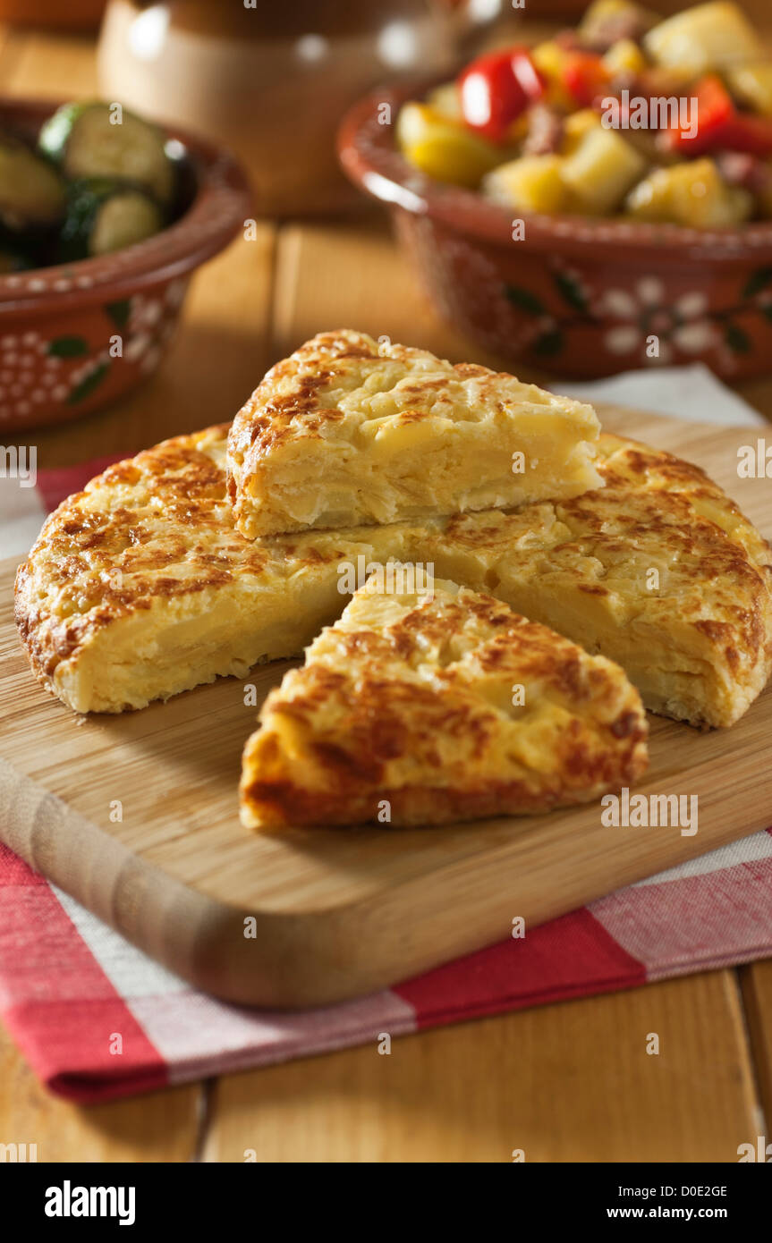 Tortilla-Spanisches Kartoffel-Omelette Stockfoto