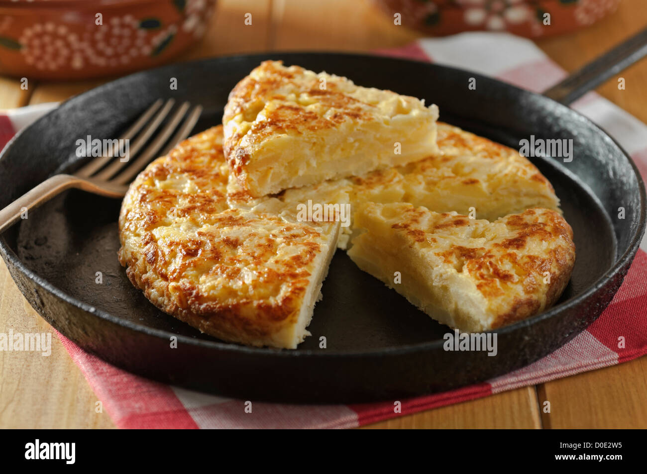 Tortilla-Spanisches Kartoffel-Omelette Stockfoto