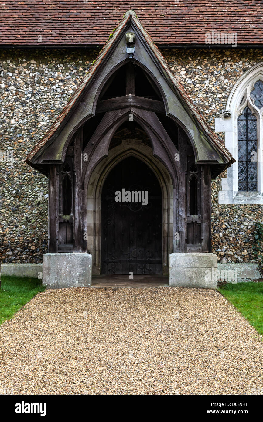 Eingangshalle, Englisch Dorfkirche Stockfoto