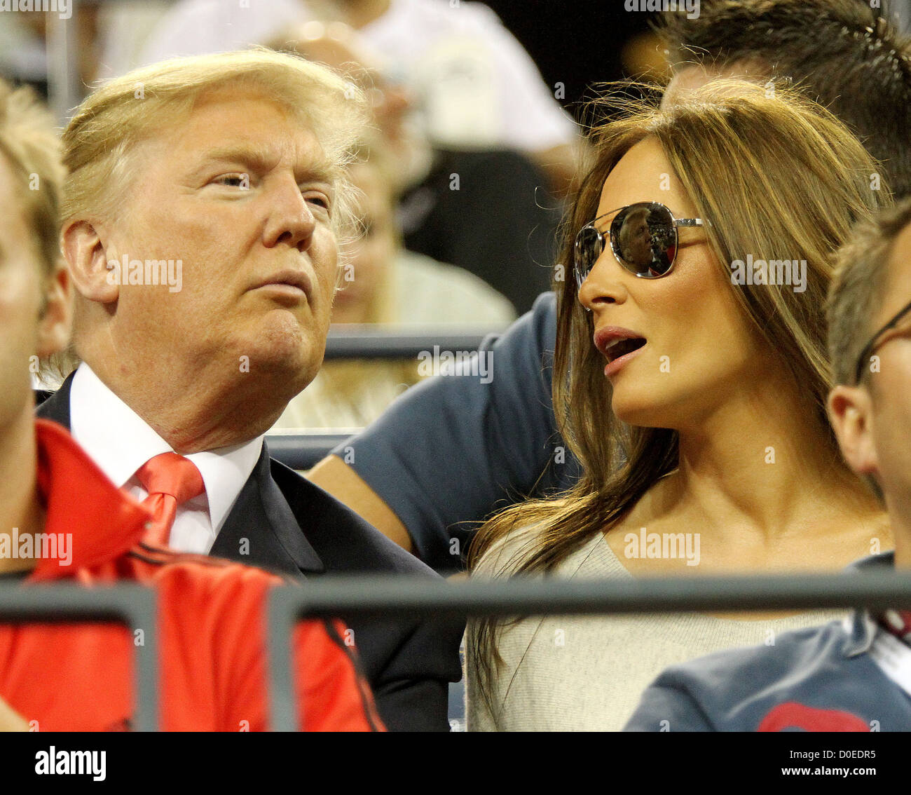 Donald Trump und Melania Knauss Trump US Open - Tag 10 - Caroline Wozniacki Dänemark v Dominika Cibulkova der Slowakei bei der Stockfoto