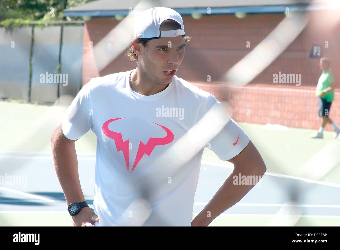 Rafael Nadal nahm die Praxis Gerichte heute bei den US Open 2010 in Flushing Meadows-Corona Park in New York City, USA- Stockfoto