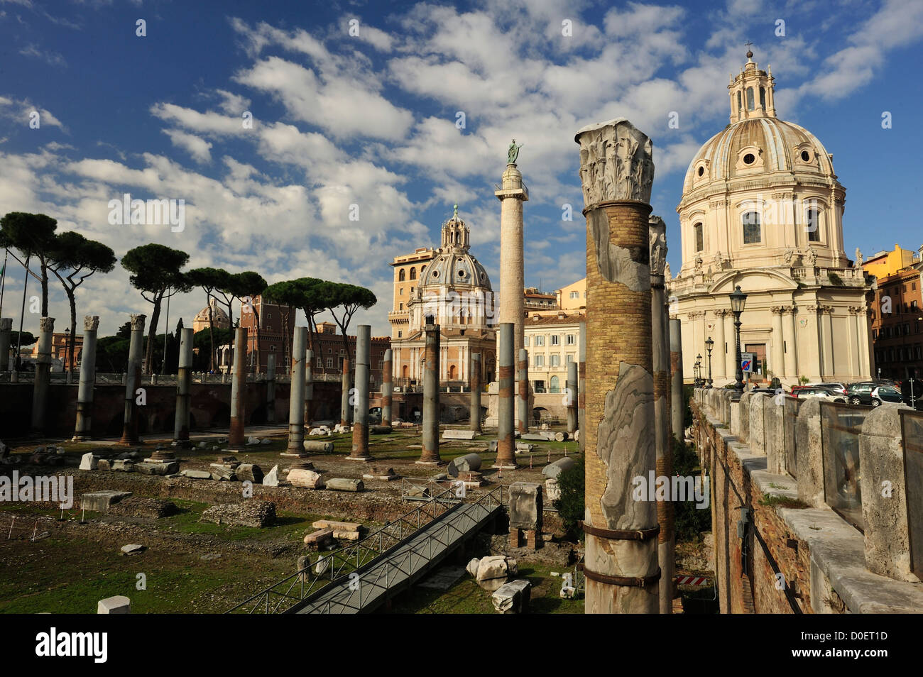 Das Forum des Trajan, die größte der Kaiserforen in Rom, Italien Stockfoto