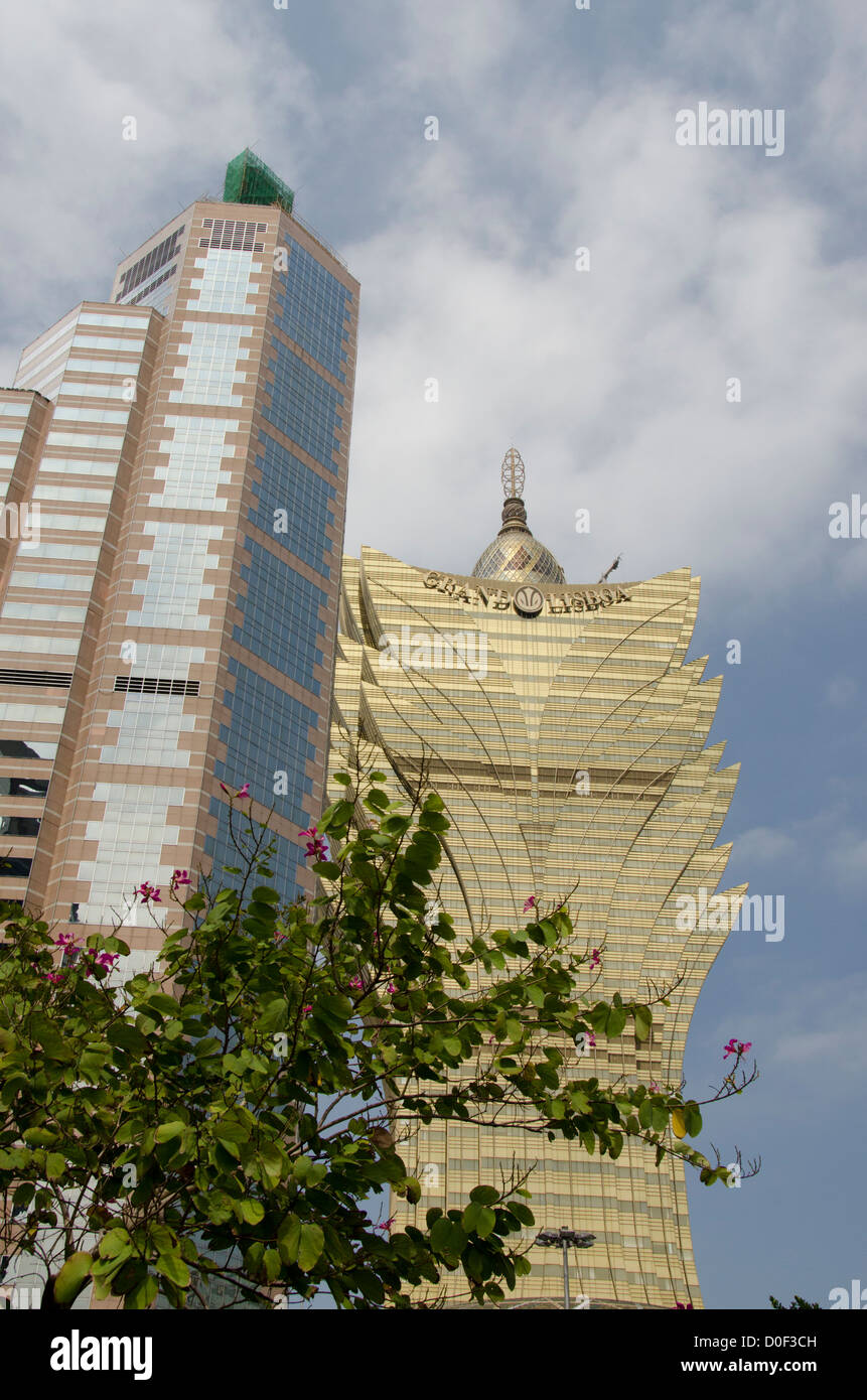 China, Macau, Guangdong Sheng Provinz, Stadt Zhuhai Shi. Grand Lisboa Hotel & Casino. Stockfoto