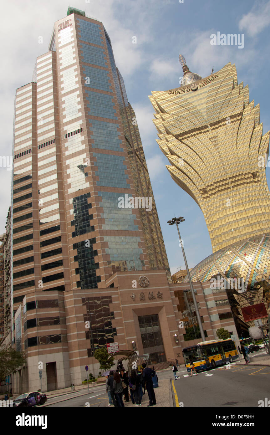 China, Macau, Guangdong Sheng Provinz, Stadt Zhuhai Shi. Grand Lisboa Hotel & Casino. Stockfoto