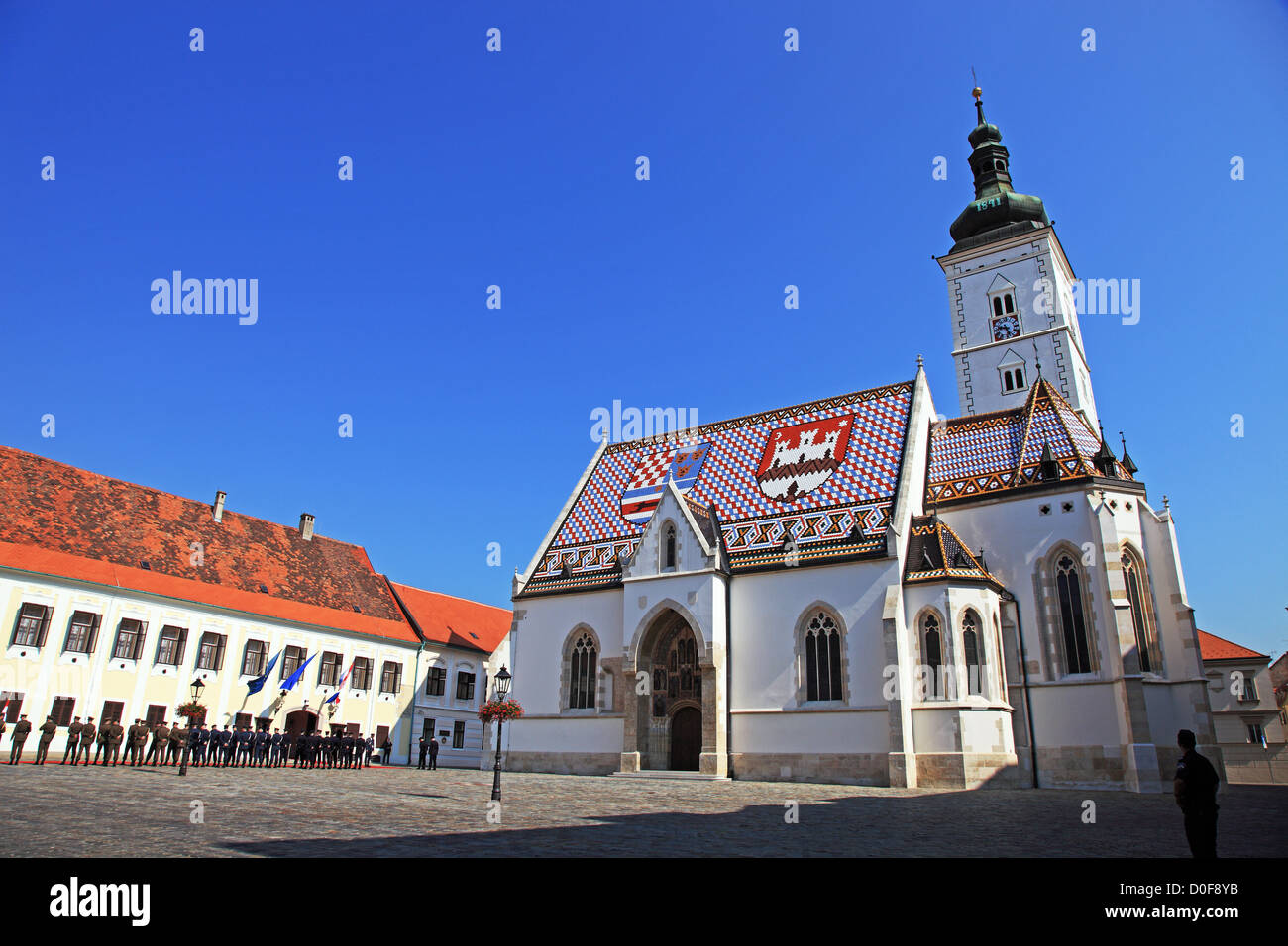 St.-Markus Kirche, Altstadt, Zagreb, Kroatien Stockfoto