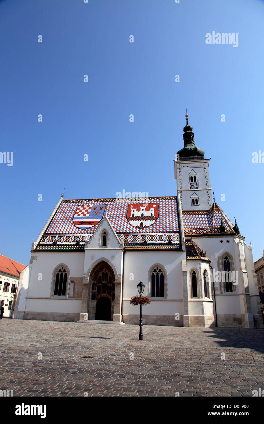 St.-Markus Kirche, Altstadt, Zagreb, Kroatien Stockfoto