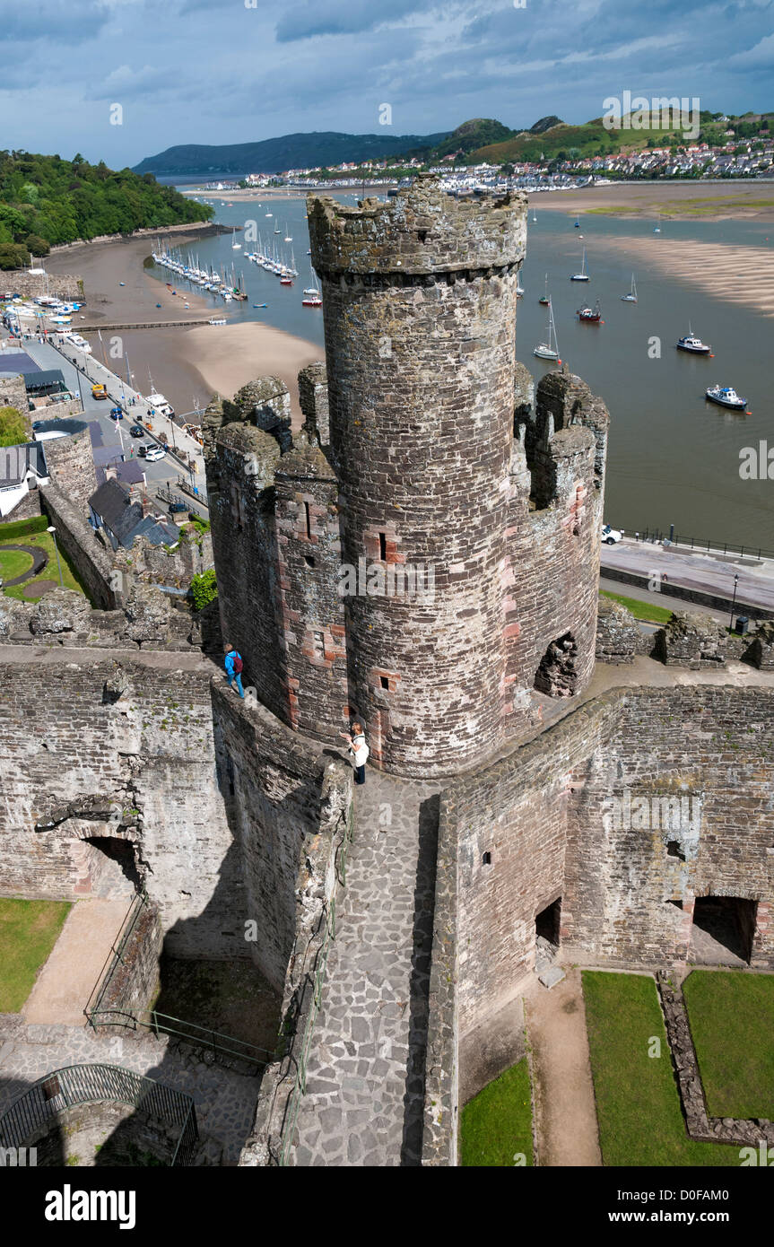 Wales, Conwy, Conwy Castle stammt aus dem 13. Jahrhundert Stockfoto