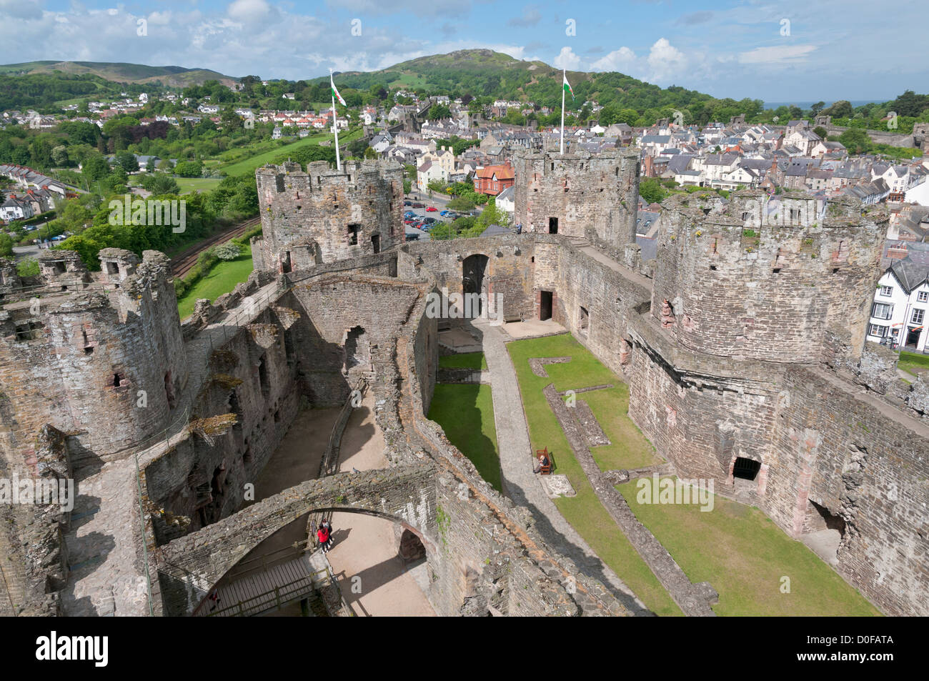 Wales, Conwy, Conwy Castle stammt aus dem 13. Jahrhundert Stockfoto