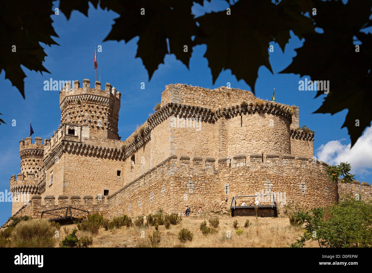 Burg von Mendoza in Manzanares El Real Madrid Spanien Castillo de Los Mendoza de Manzanares El Real Madrid-España Stockfoto