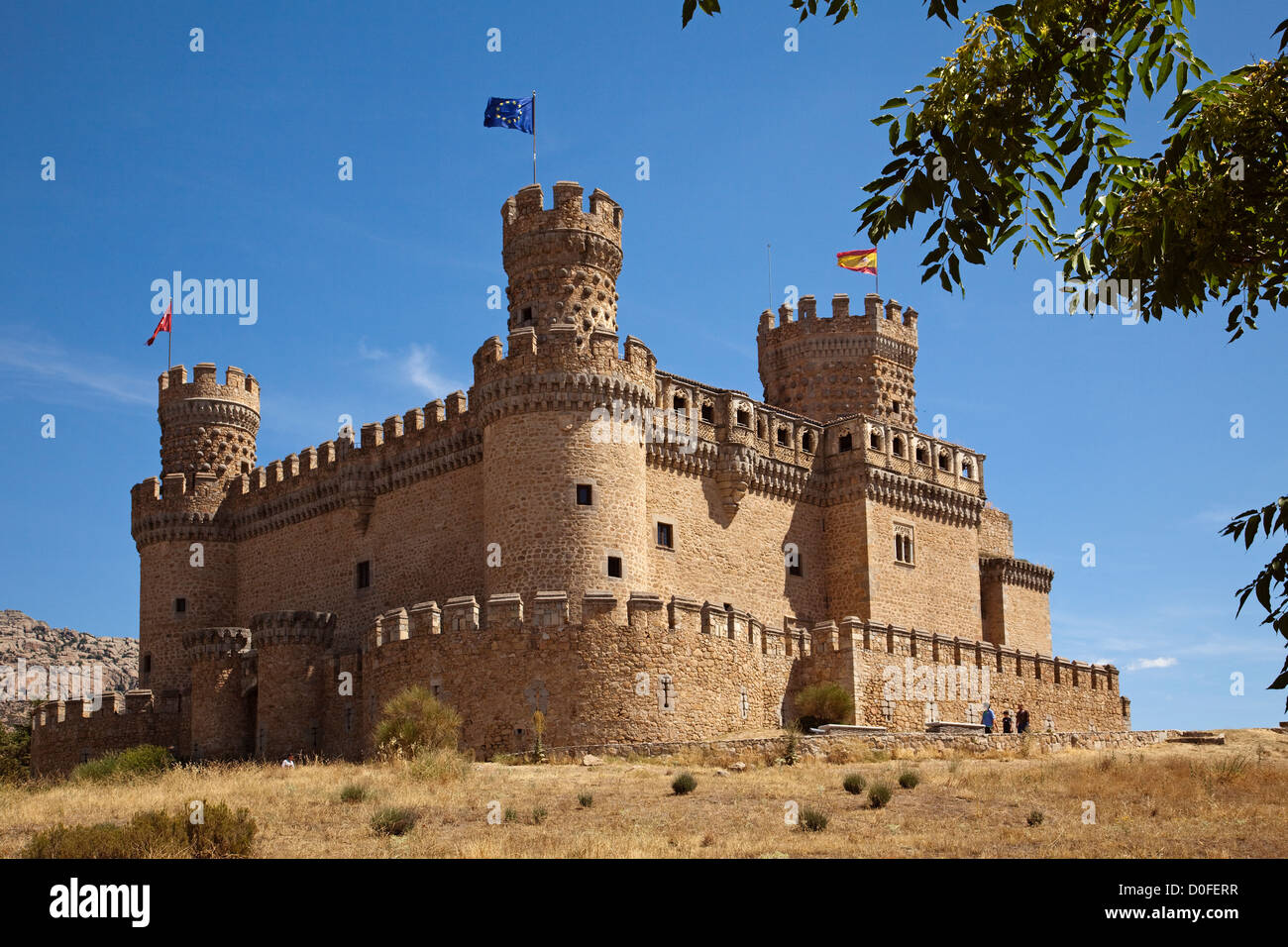 Burg von Mendoza in Manzanares El Real Madrid Spanien Castillo de Los Mendoza de Manzanares El Real Madrid-España Stockfoto