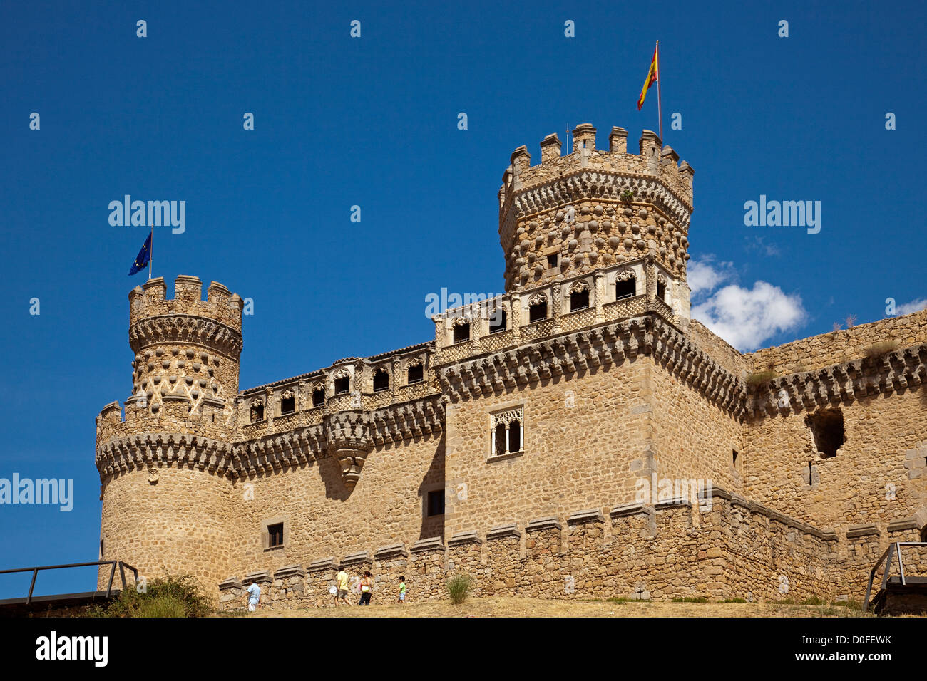 Burg von Mendoza in Manzanares El Real Madrid Spanien Castillo de Los Mendoza de Manzanares El Real Madrid-España Stockfoto