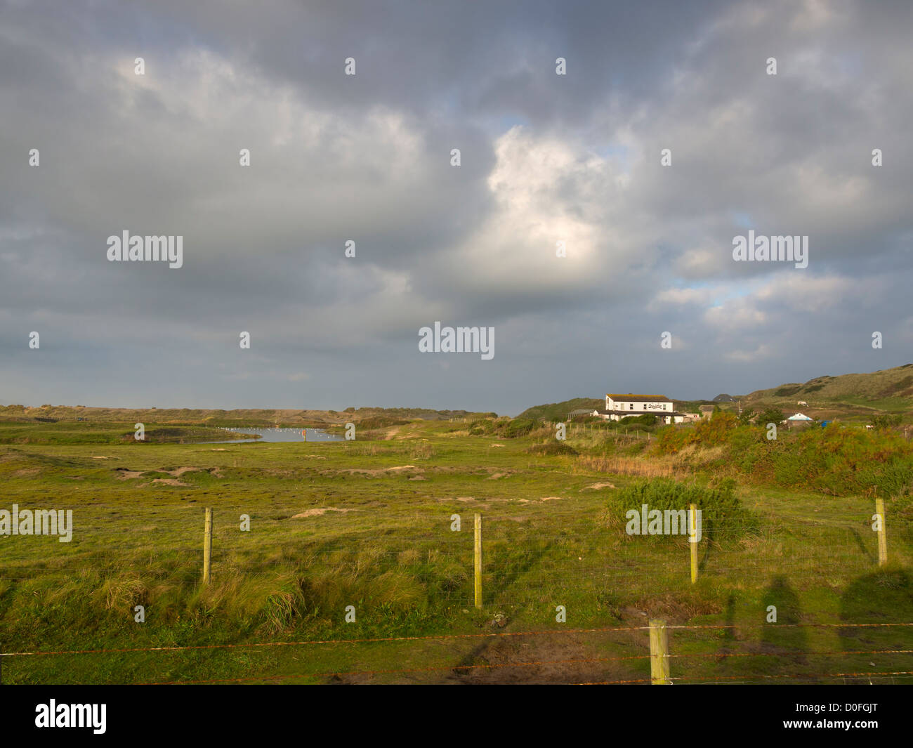 Saint Gothian Sands, Cornwall. Naturschutzgebiet im Besitz von Cornwall County Council, gebildet, nachdem die Sand-arbeiten am Gwithian geschlossen. Stockfoto