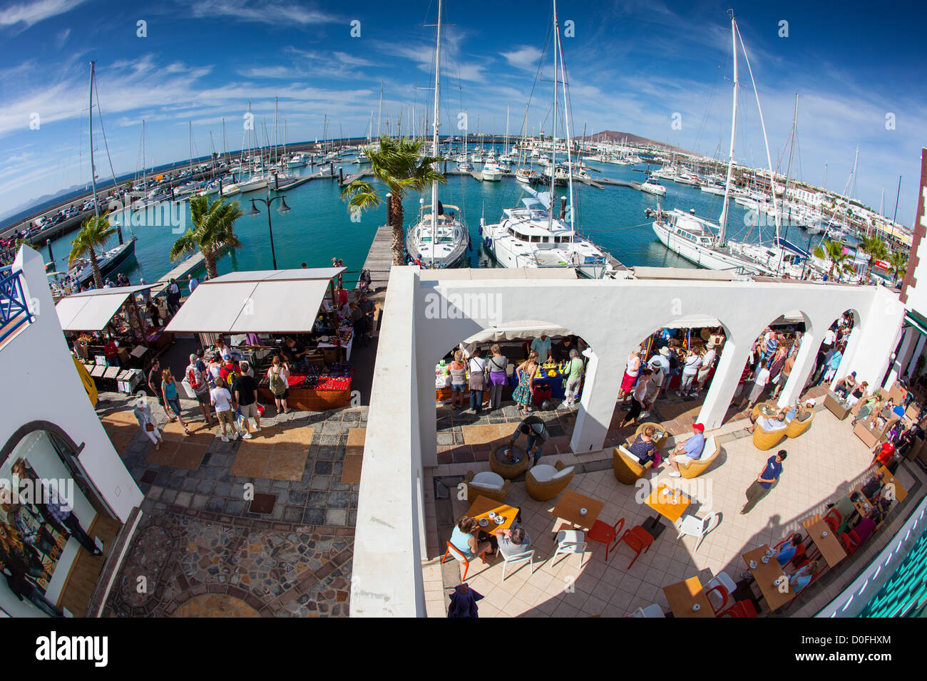 Marina Rubicon Straßenmarkt auf der Insel Lanzarote Urlaub Stockfoto
