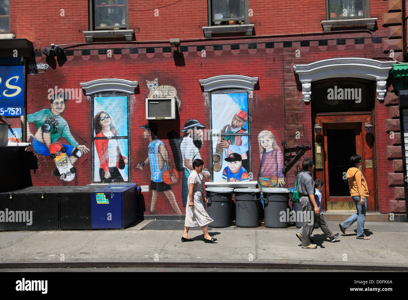 Straßenszene, Kunst, East Village, Manhattan, New York City, USA Stockfoto