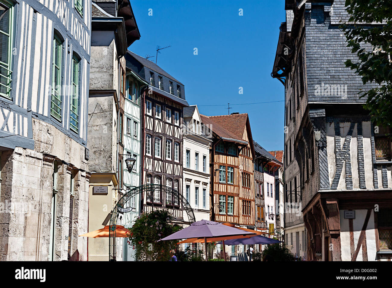 Fachwerkhäuser in Rouen, Normandie, Frankreich Stockfoto