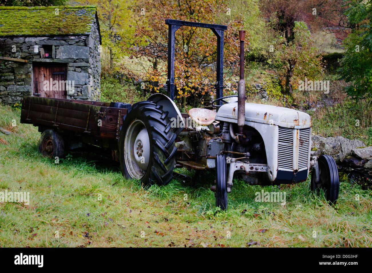 Ferguson TE20 Traktor & Trailer Stockfoto