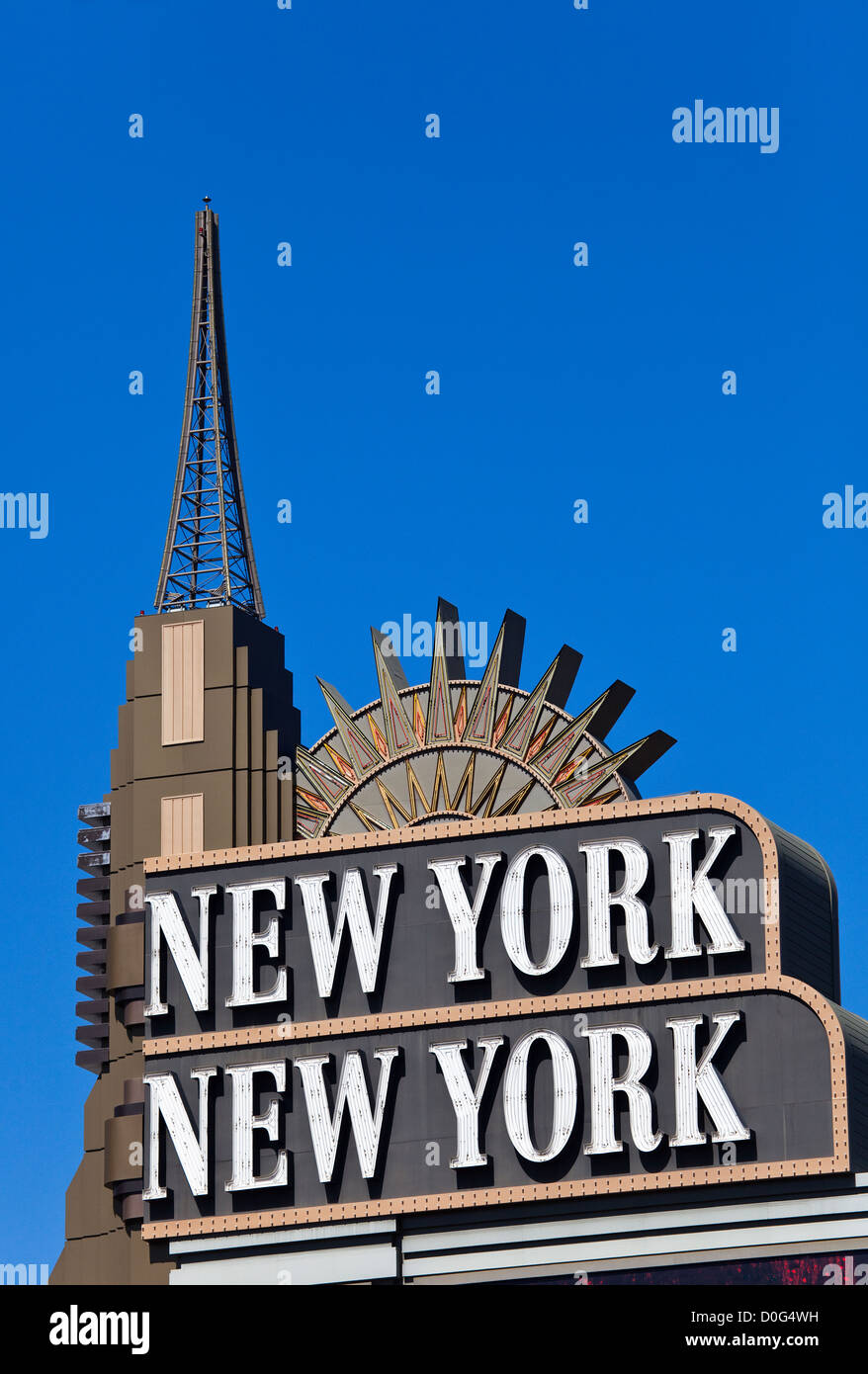 New York-New York Hotel Schild, Las Vegas Stockfoto