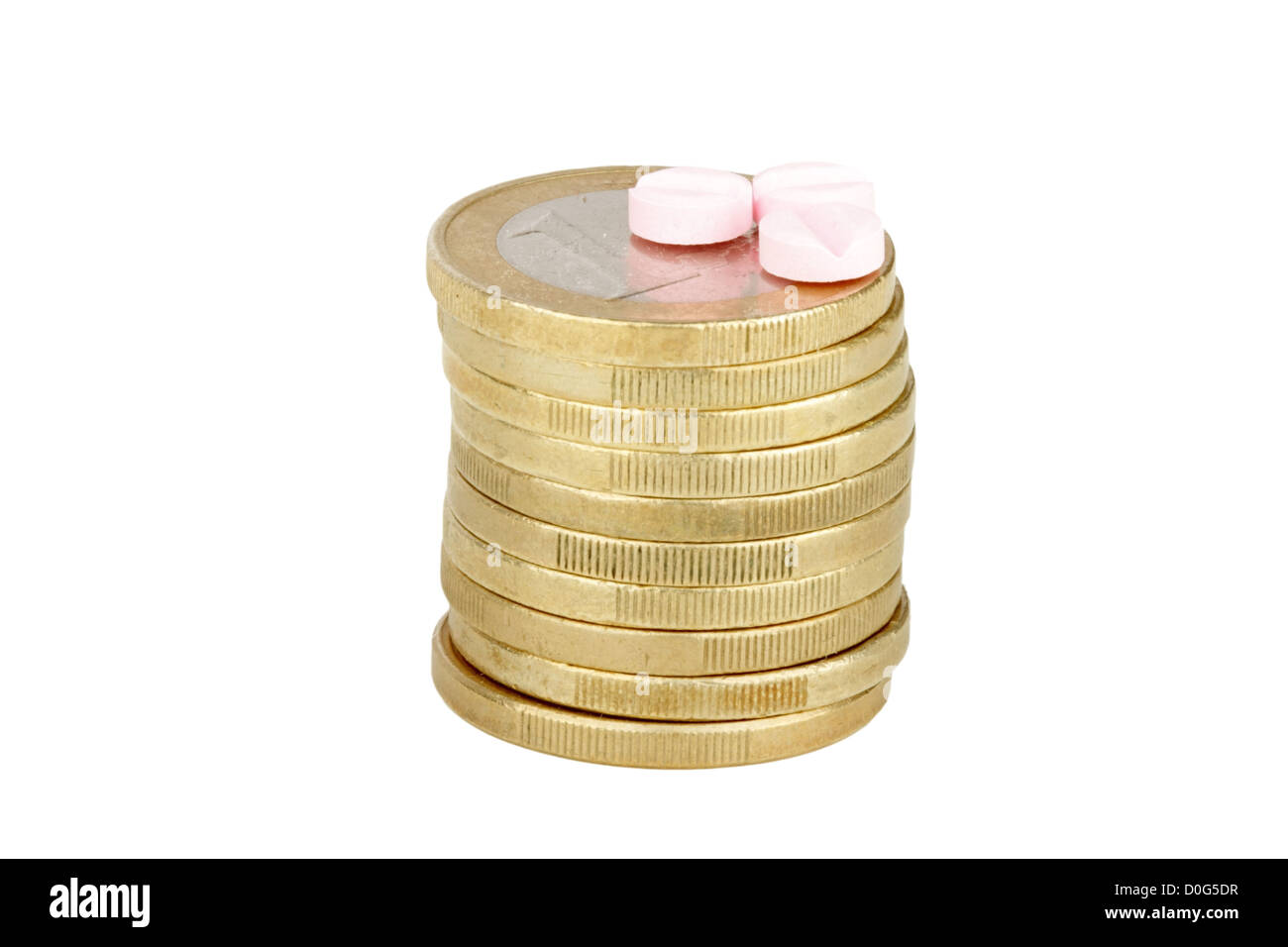 Health care Premium: Pillen und Geld Stockfoto