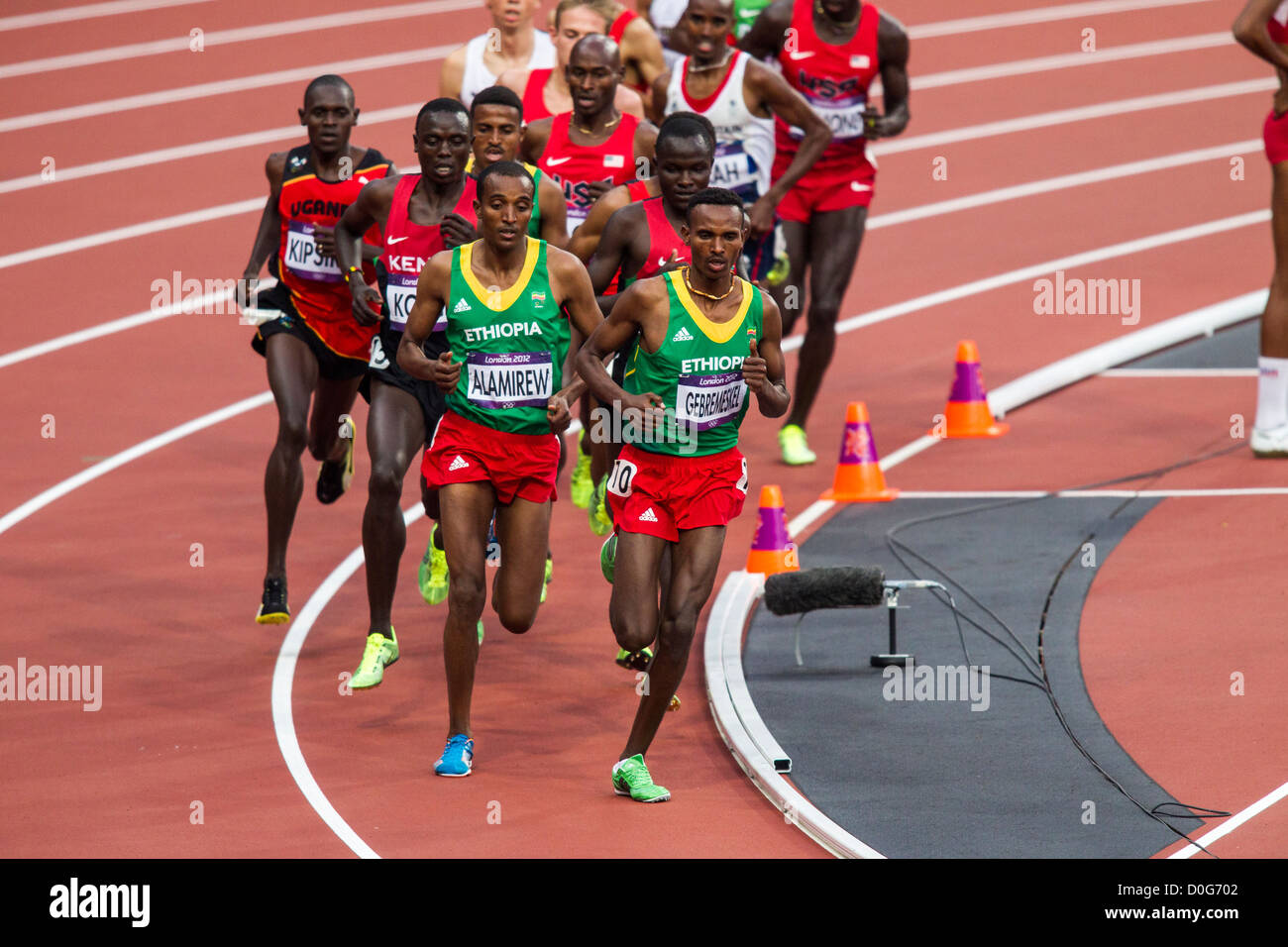 Männer 5000m-Finale bei den Olympischen Sommerspielen 2012 in London Stockfoto