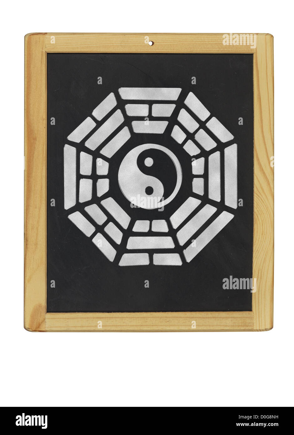 Bagua-Symbol auf einer Tafel Stockfoto