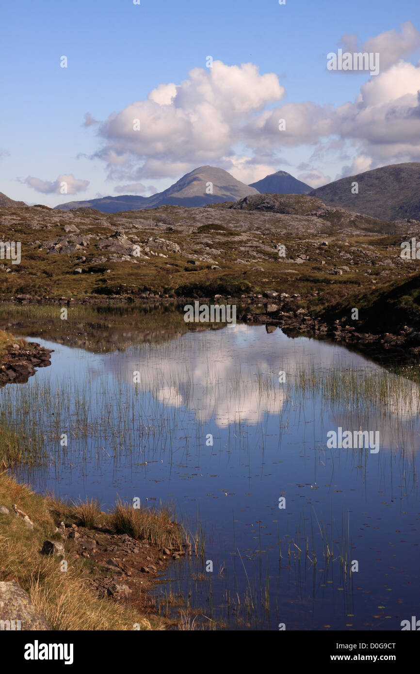 UK Schottland Western Isles Outer Hebrides Isle of Harris von Highland man und den Harris-Bergen Stockfoto