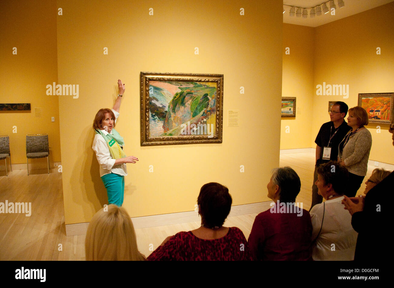 USA, Indiana, Indianapolis, Dozent führende Tour von Gemälden im Indiana Museum of Art Stockfoto