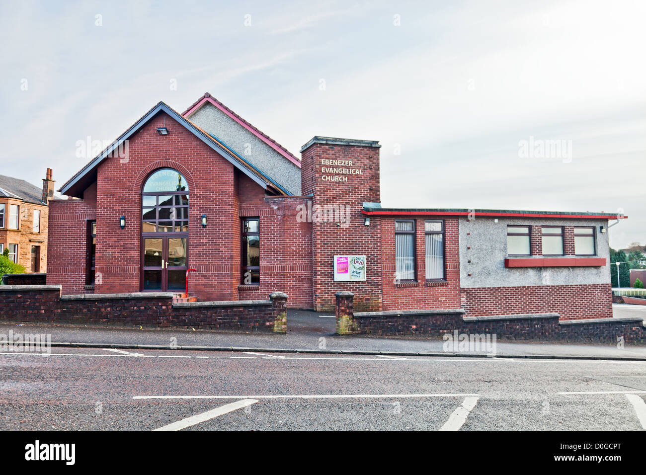 Fassade des Ebenezer evangelische Kirche, Airdrie, North Lanarkshire, Schottland, UK Stockfoto