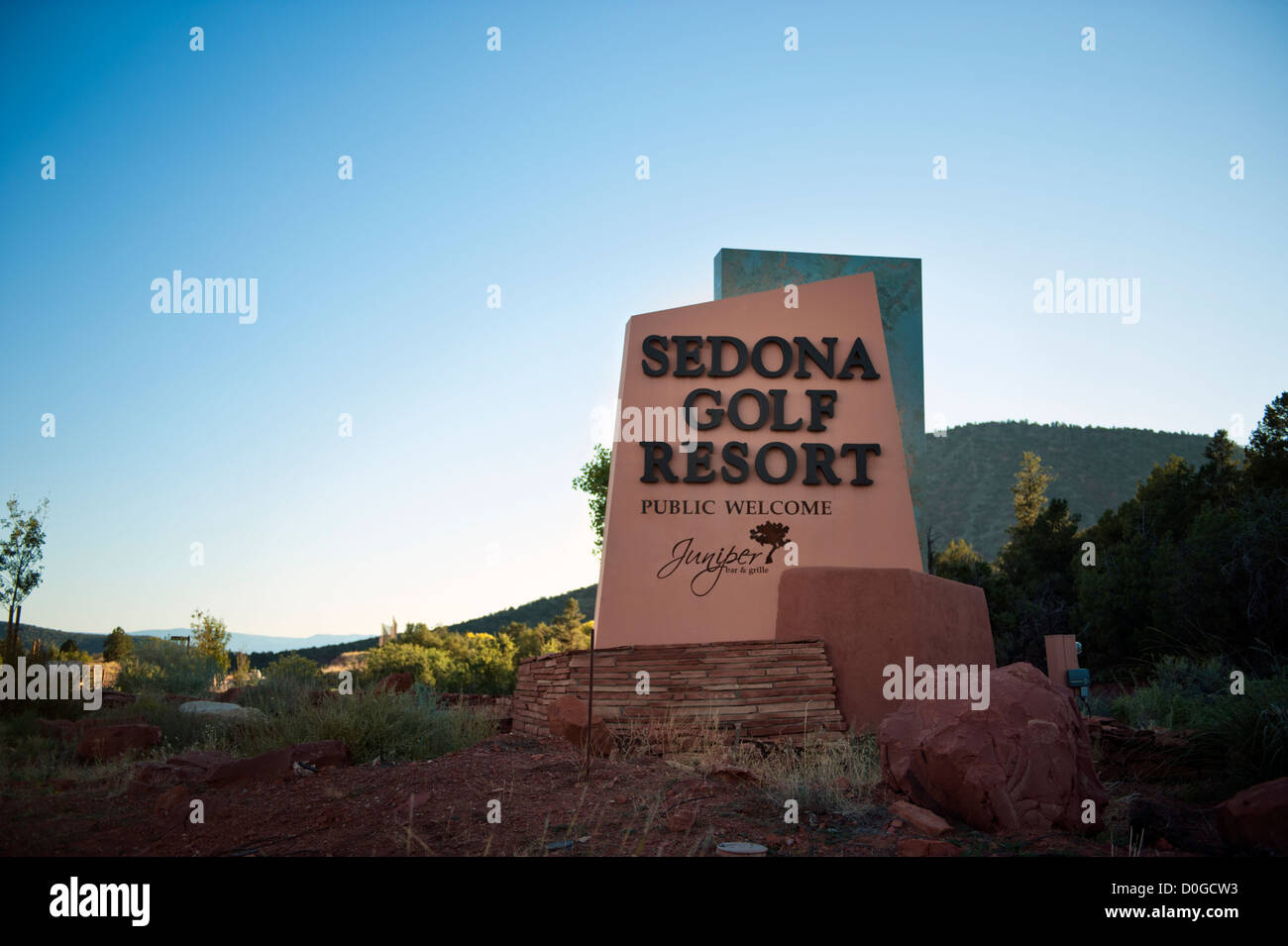 Ein Zeichen für Sedona Golf Resort, Arizona USA Stockfoto