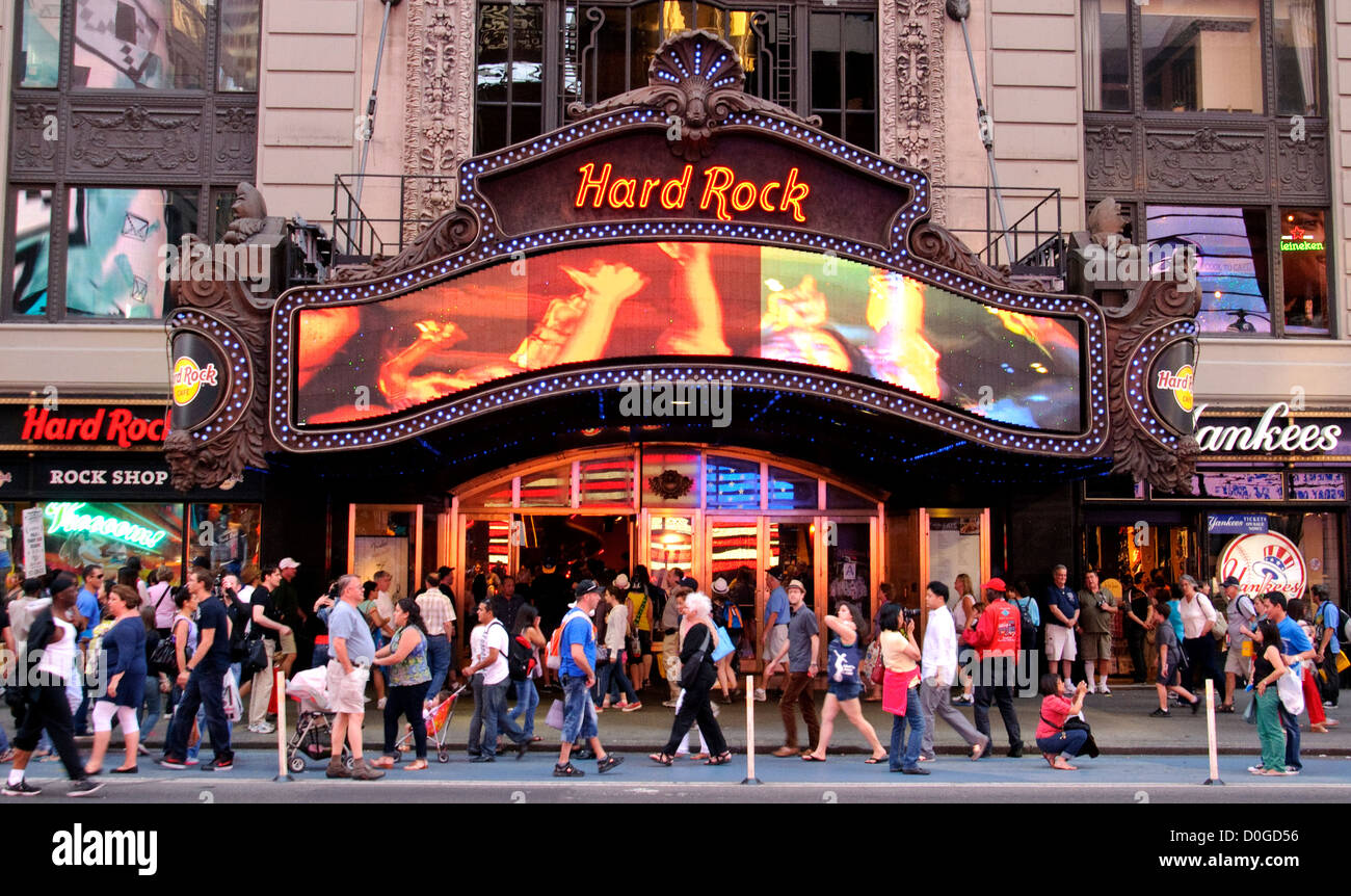 Hard Rock Cafe in New York City, Manhattan, Times Square, Broadway  Stockfotografie - Alamy