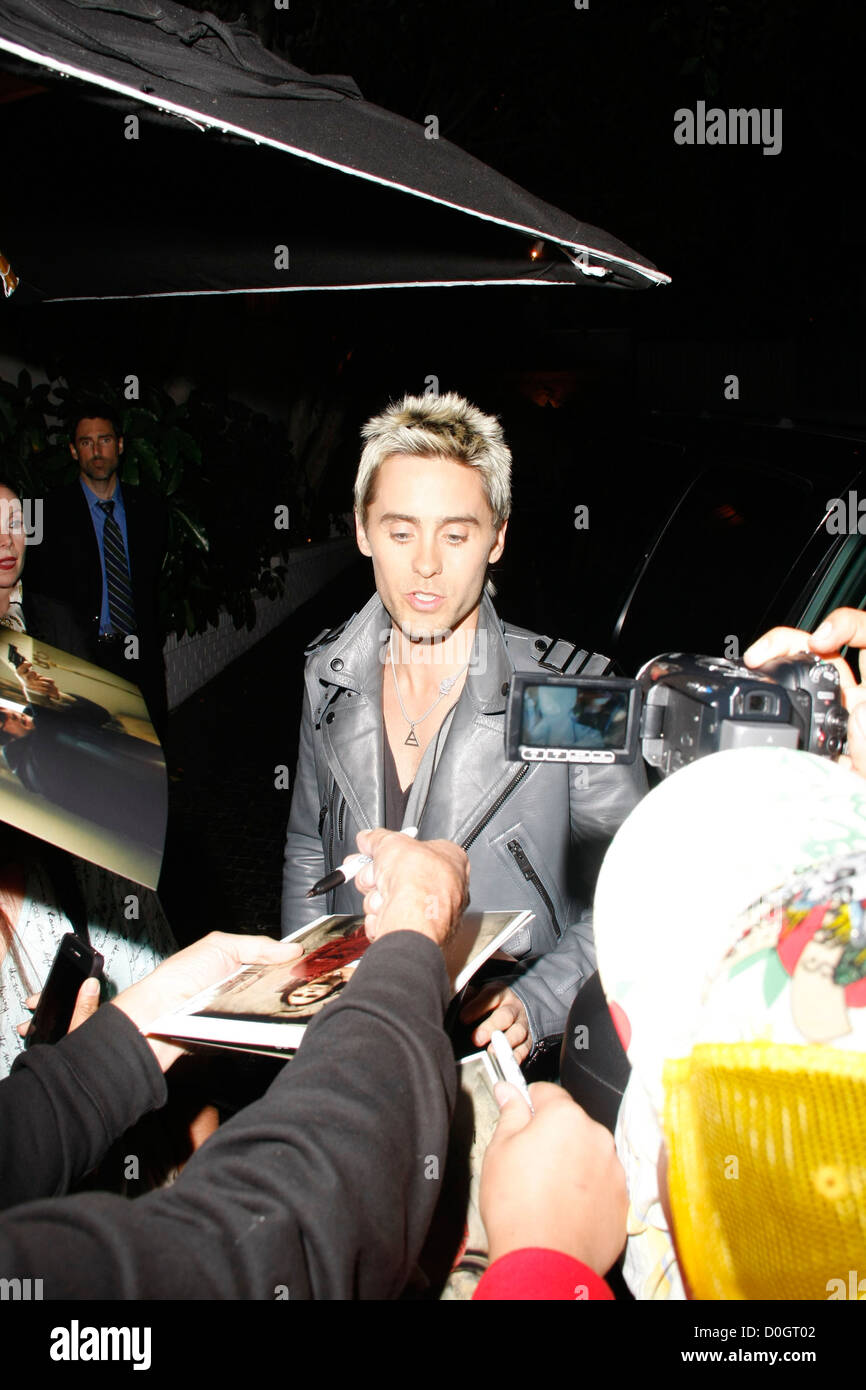 Jared Leto prominente außerhalb Bar Marmont nach dem Besuch der VMA nach Party. Los Angeles, Kalifornien - 13.09.10 Stockfoto