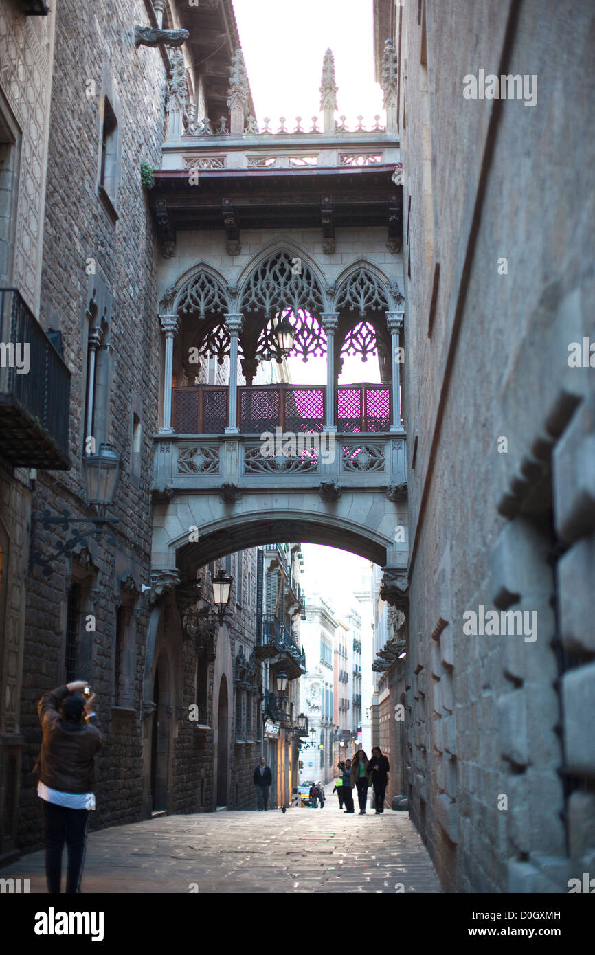 Carrer del Bisbe Irurita, gotischen Viertel Barcelona, Katalonien, Spanien Stockfoto