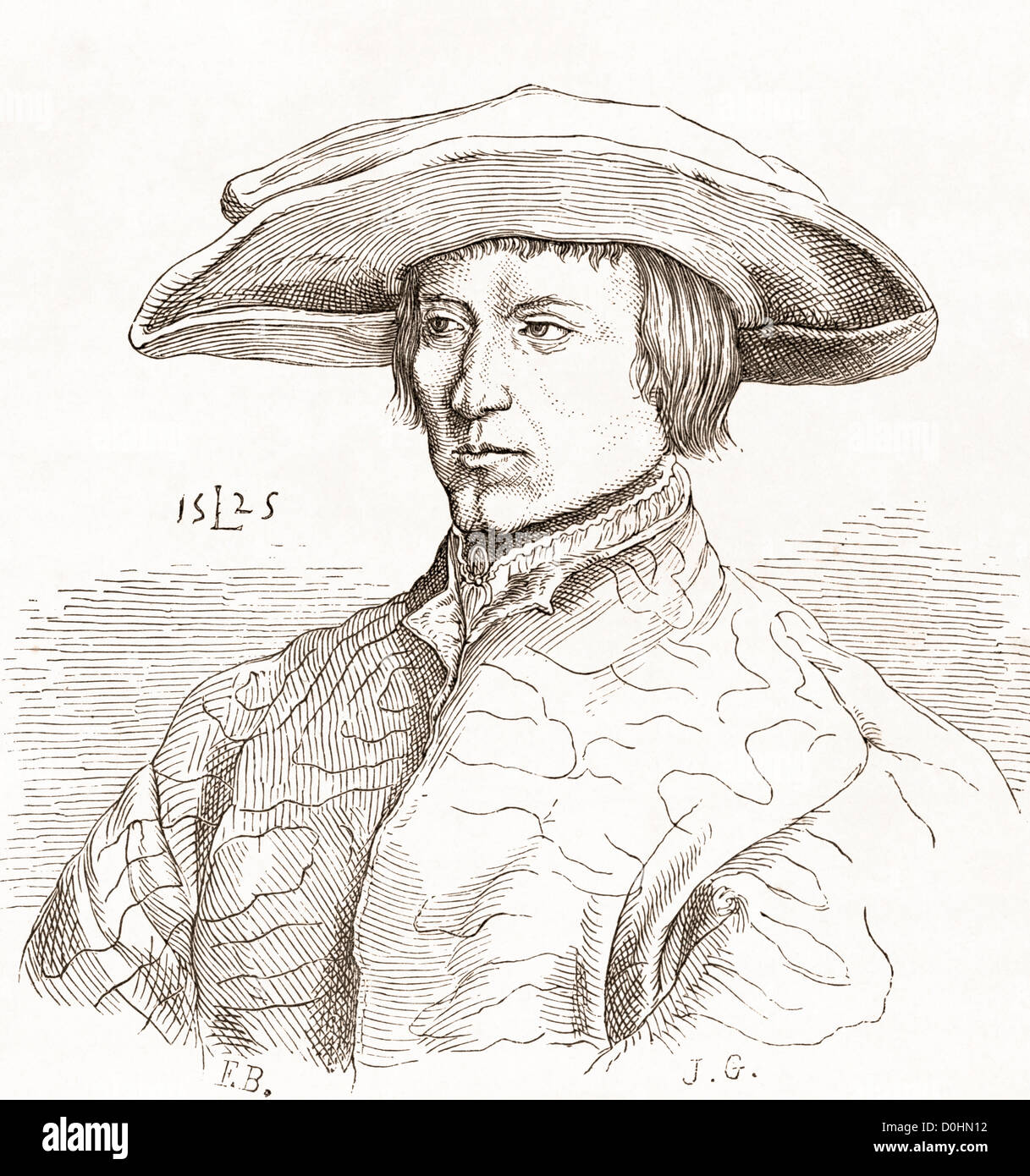 Lucas van Leyden, 1494-1533, aka Lucas Hugensz oder Lucas Jacobsz. Niederländischer Kupferstecher und Maler. Stockfoto