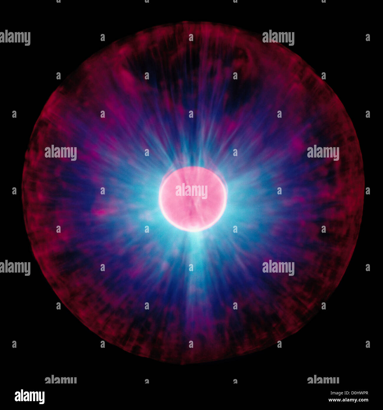 Strom-Bögen aus Plasma-Kugel Stockfoto