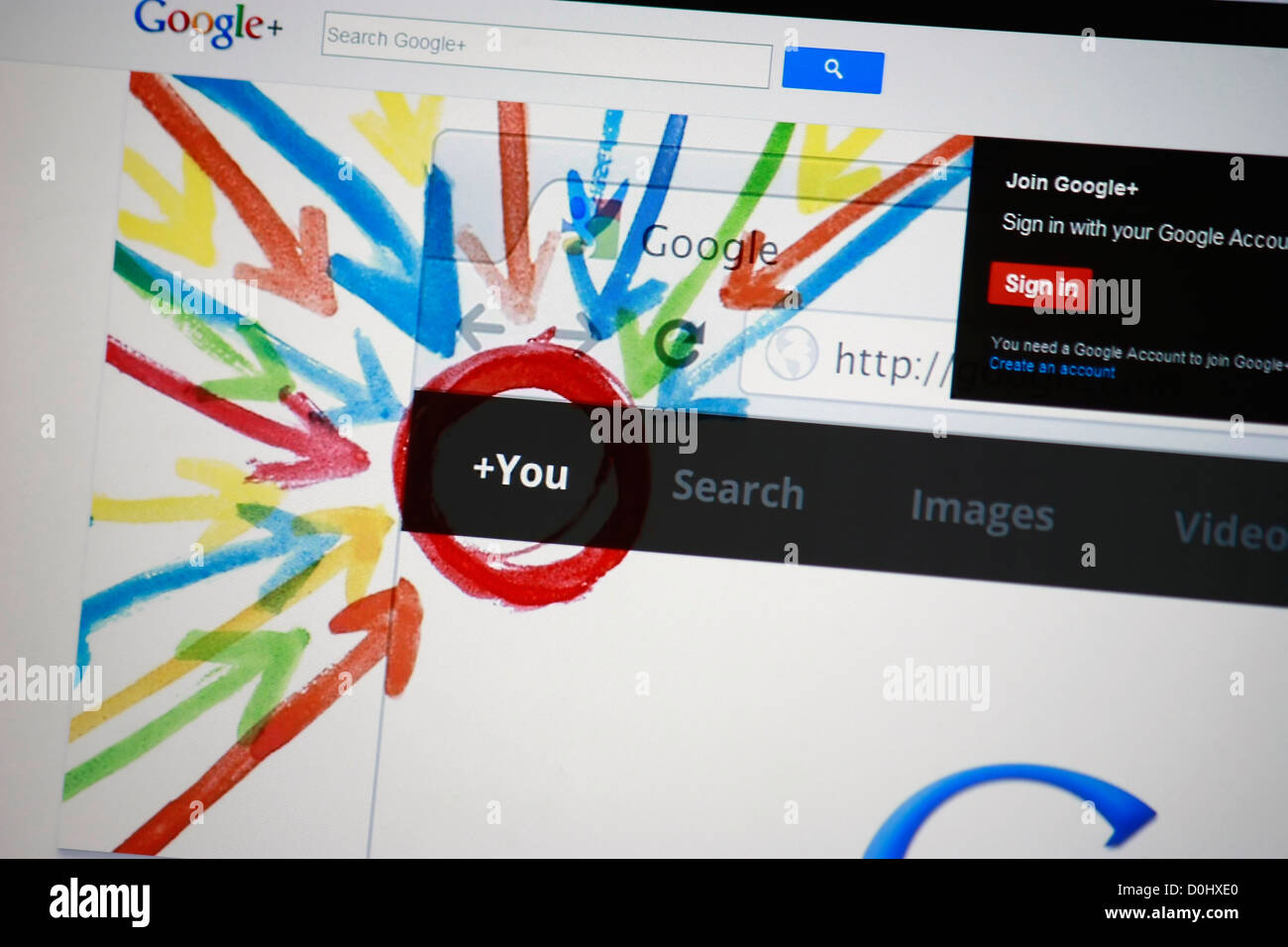 Google plus - social-networking-website Stockfoto