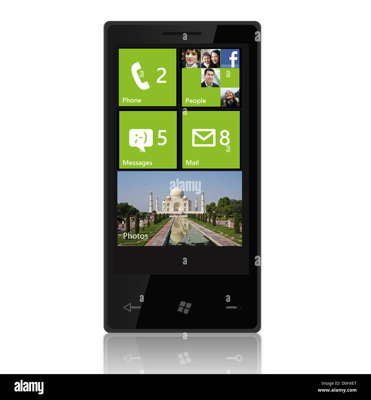 WindowsMobile mit brandneuen Live-Kacheln-Funktion Stockfoto