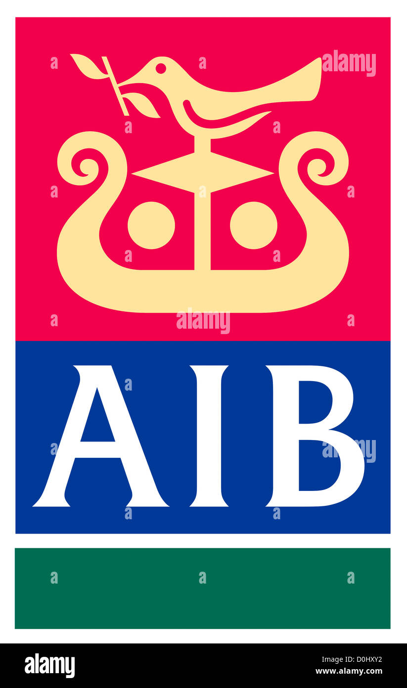 Logo der irischen Bank Firma Allied Irish Banken AIB mit Sitz in Dublin. Stockfoto