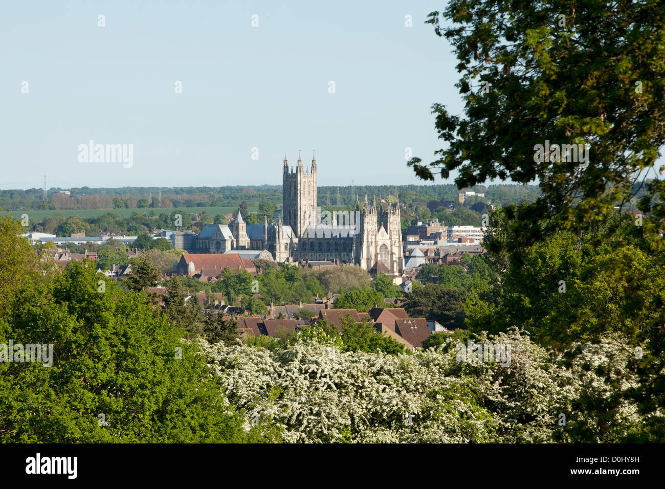 Ein Blick auf die Kathedrale von Canterbury. Stockfoto