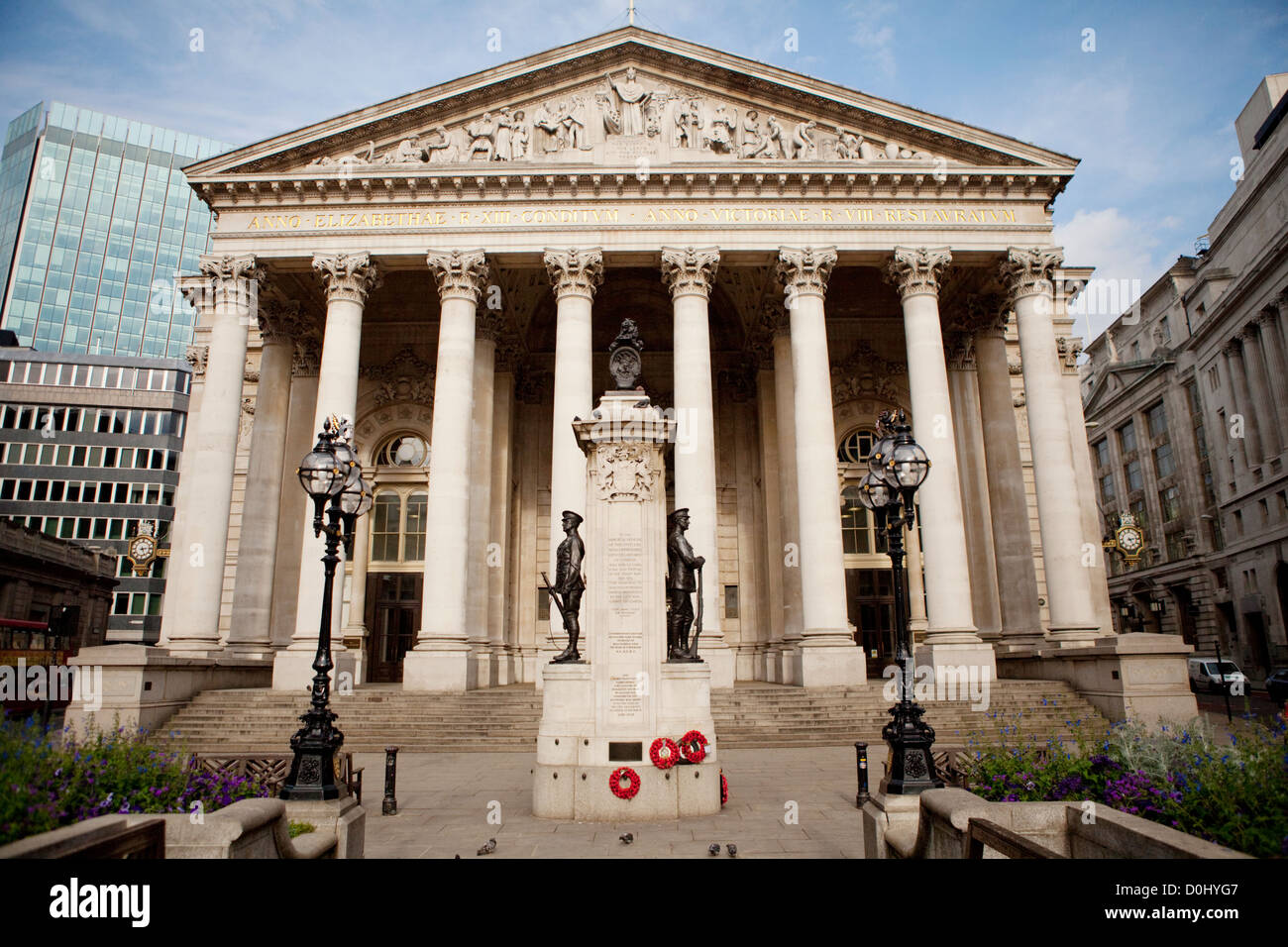 Ein Blick auf das alte Gebäude der Bank of England. Stockfoto