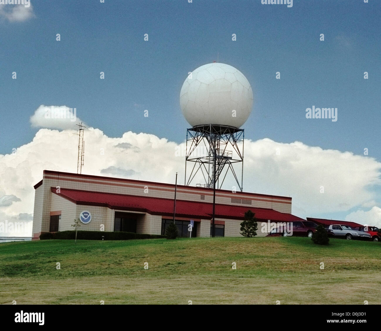 Doppler-Radar auf der National Weather Service in Dodge City, Kansas. Stockfoto