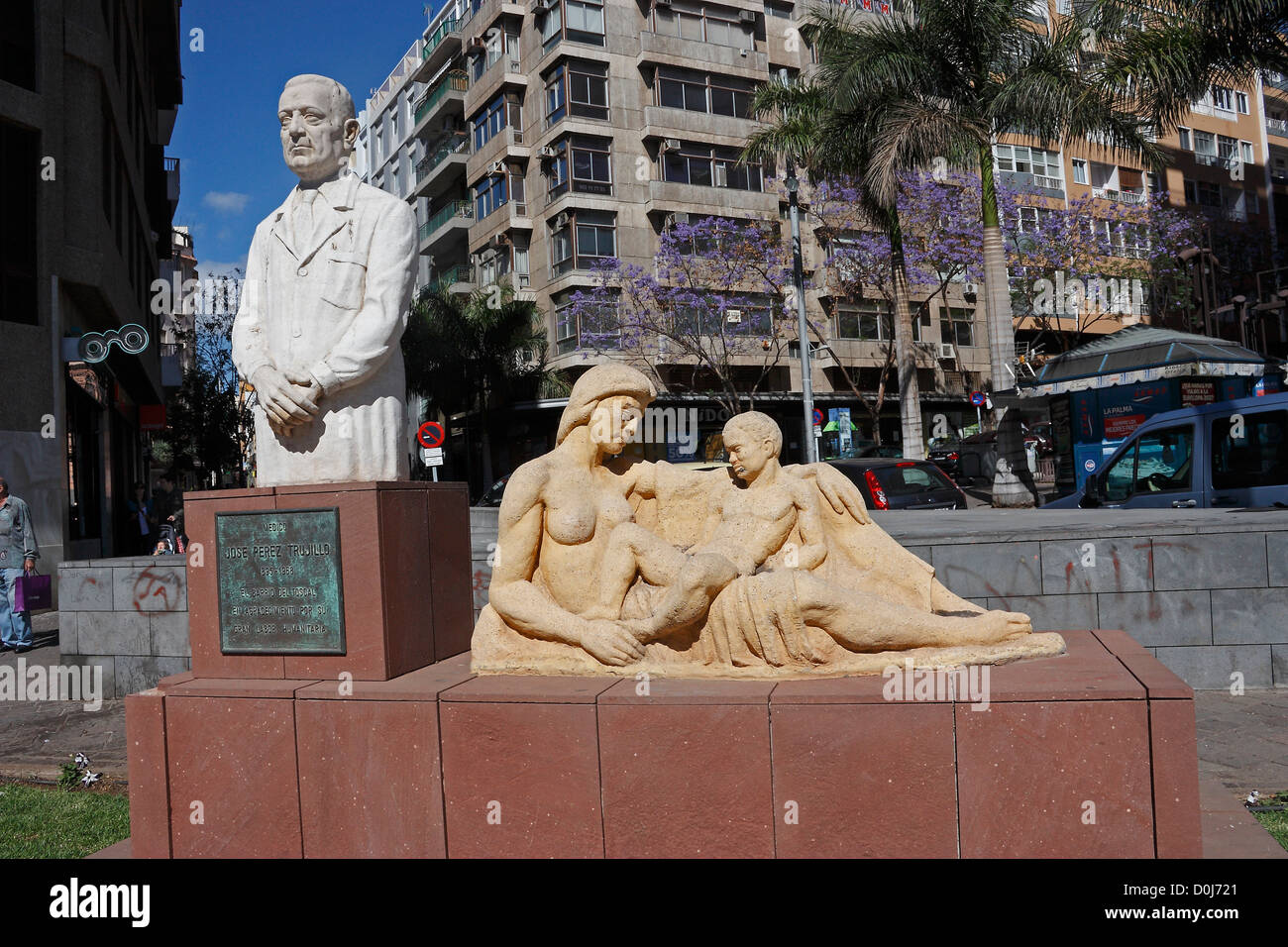 Statue von Jose Perez Trujillo in Santa Cruz De Tenerife Stockfoto