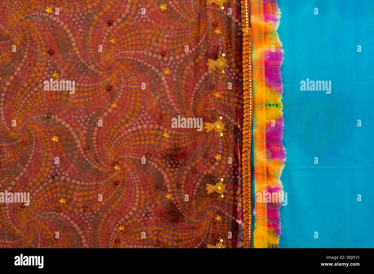 Bunten indischen Sari Muster Stockfoto
