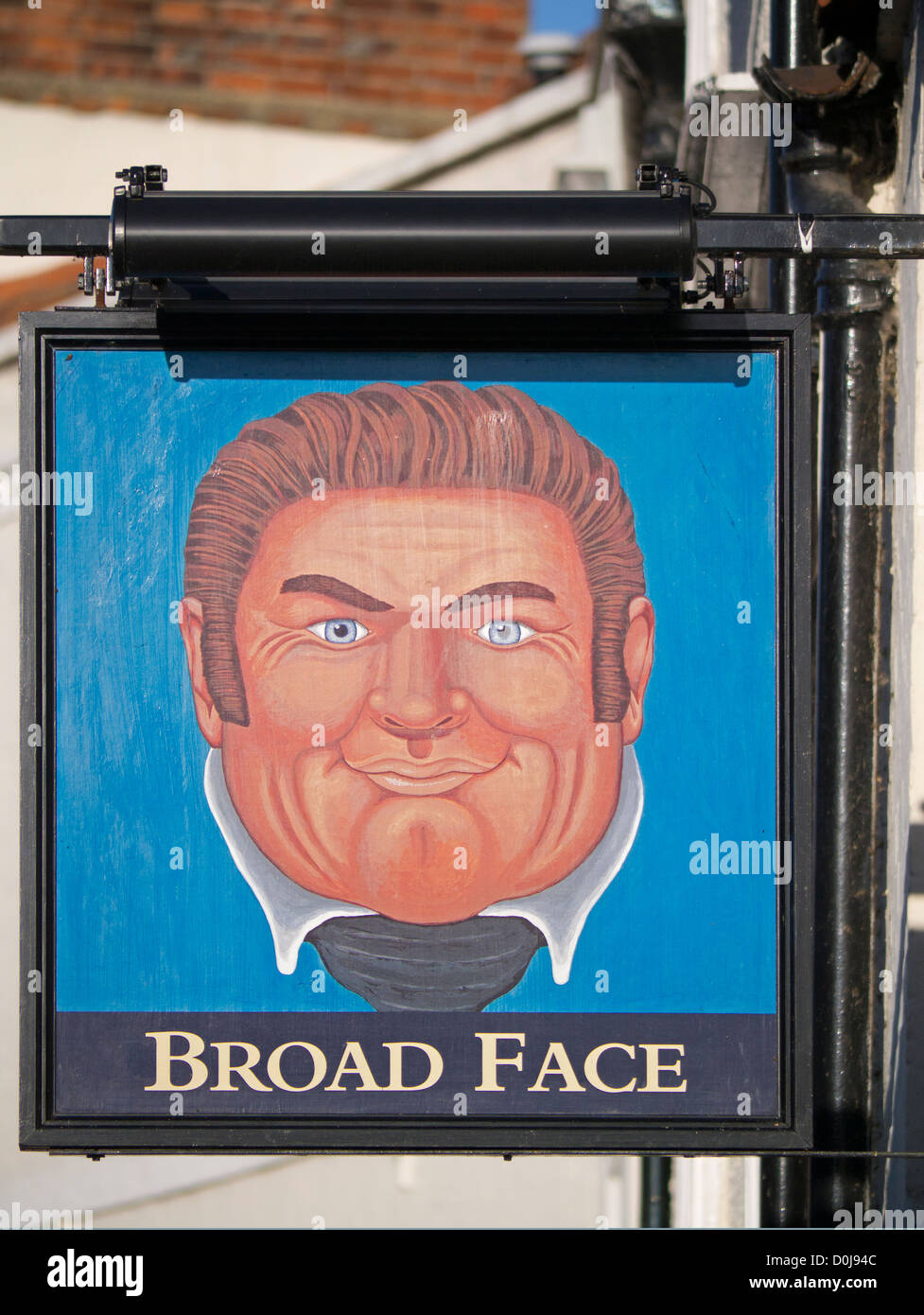 Das breite Gesicht Kneipe Zeichen in Abingdon-on-Thames. Stockfoto