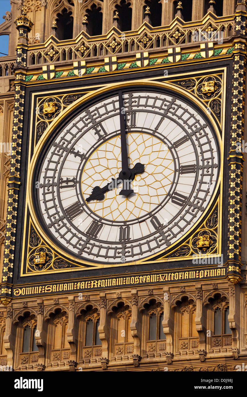 Detail des Ziffernblattes Big Ben in Westminster. Stockfoto