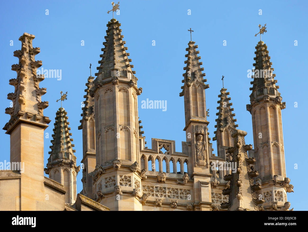 Die träumenden Turmspitzen des Turmes Magdalen College in Oxford. Stockfoto